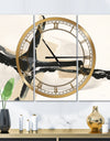 Creamy Tan Form II - Glam 3 Panels Oversized Wall CLock