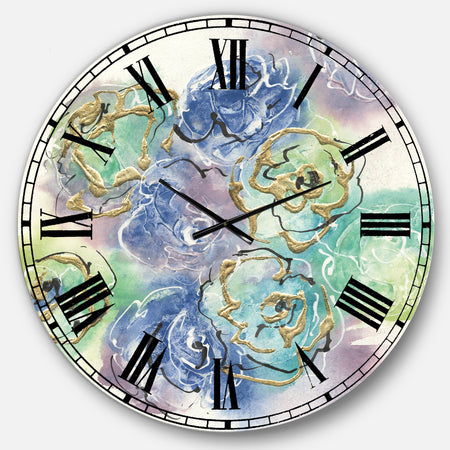 Pastel Foral Composition II - Cabin & Lodge Large Wall CLock