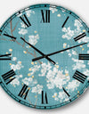 Blue Cherry Blossoms I - Cabin & Lodge Wall CLock