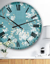 Blue Cherry Blossoms I - Cabin & Lodge Wall CLock