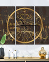 Glam Gold Chandelier - Glam 3 Panels Oversized Wall CLock