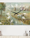 Tranquil Country Field - Cottage 3 Panels Oversized Wall CLock