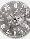 White Cherry Blossoms I - Traditional Large Wall CLock