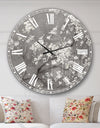 White Cherry Blossoms I - Traditional Large Wall CLock