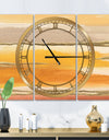 Gilded Amber II - Glam 3 Panels Large Wall CLock