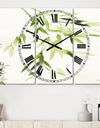 Simplist Bamboo Leaves I - Cottage 3 Panels Large Wall CLock