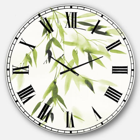Simplist Bamboo Leaves I - Lake House Large Wall CLock