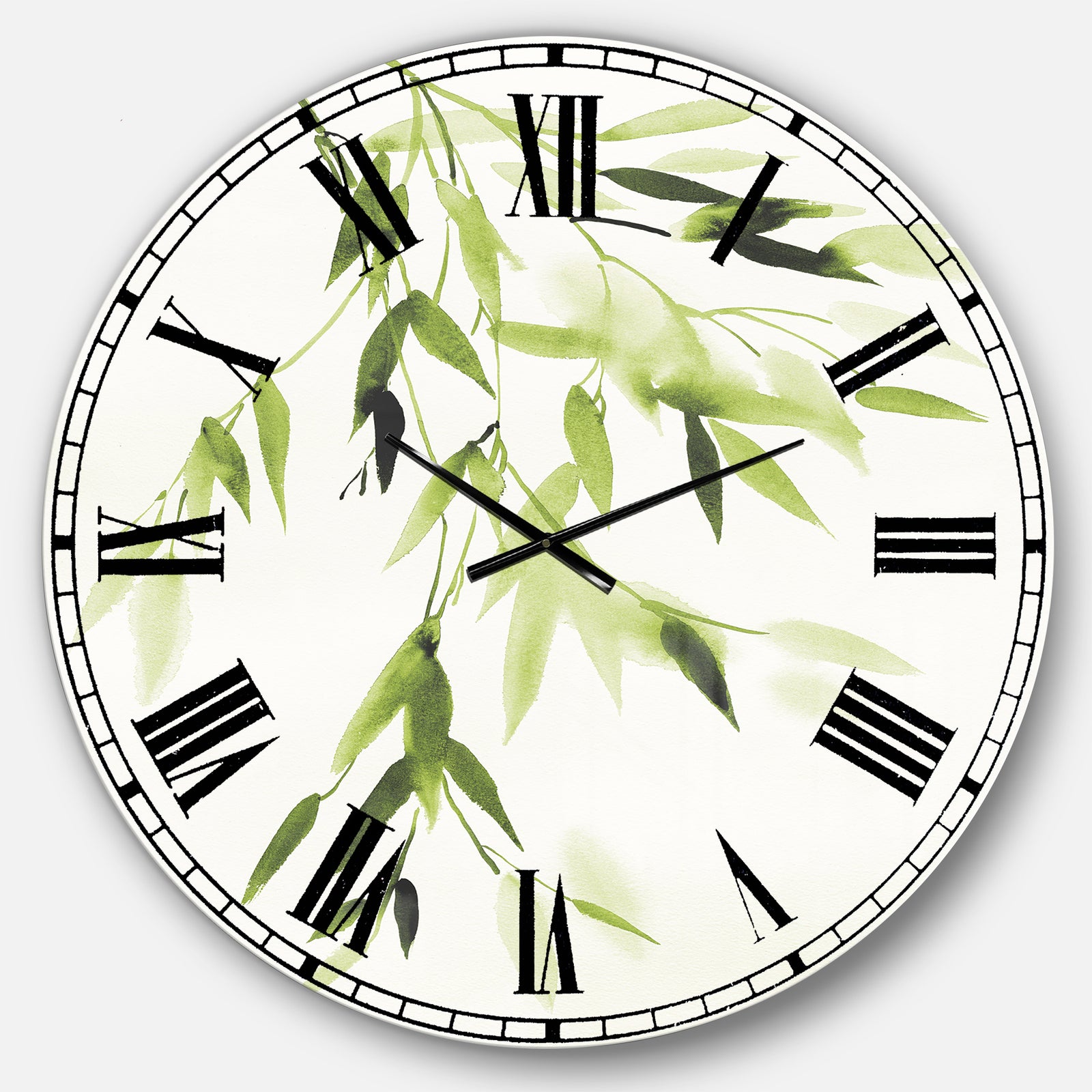 Simplist Bamboo Leaves I - Lake House Large Wall CLock