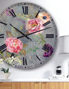 Peonies and Paisley - Cabin & Lodge Large Wall CLock