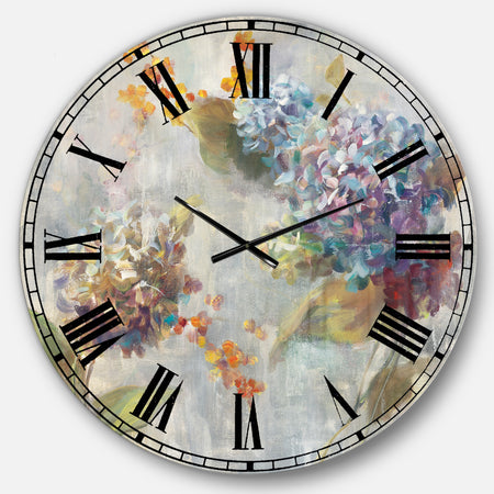 Autumn Hydrangea - Traditional Wall CLock