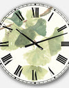 Watercolor Gingko Leaves I - Cabin & Lodge Large Wall CLock