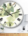 Watercolor Gingko Leaves I - Cabin & Lodge Large Wall CLock