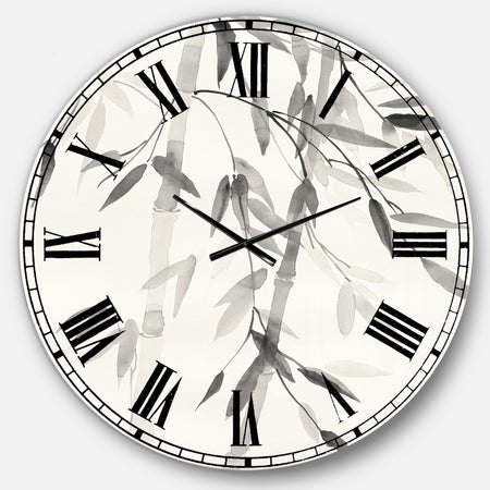 Simplist Bamboo Leaves V - Cabin & Lodge Large Wall CLock