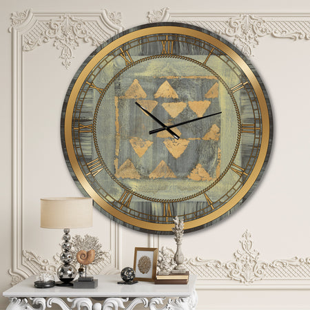Gold Geometric Tapestry  - Modern & Glam Oversized Wall CLock
