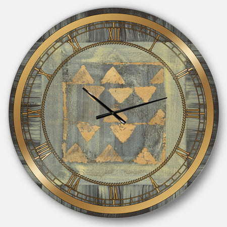 Gold Geometric Tapestry  - Modern & Glam Oversized Wall CLock
