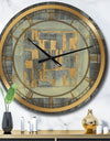 Gold Geometric Tapestry II - Modern & Glam Wall CLock