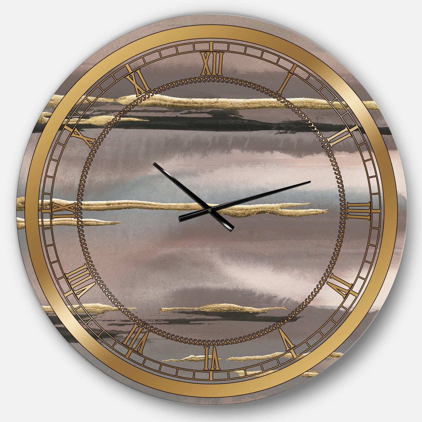 Glamorous Morning Fog I - Modern Glam Oversized Wall CLock