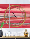 Metallic Glam on Red - Glam 3 Panels Oversized Wall CLock