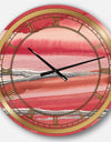 Metallic Glam on Red - Modern Glam Large Wall CLock