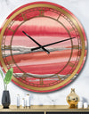 Metallic Glam on Red - Modern Glam Large Wall CLock