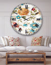 Golden Flowers - Cabin & Lodge Large Wall CLock