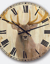 Goldern Deer III - Modern Farmhouse Large Wall CLock