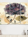 Abundant Hydrangea Flower I - Cottage 3 Panels Oversized Wall CLock