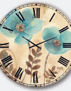 Blue Poppies Cottage Flowers I - Farmhouse Wall CLock