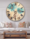 Blue Poppies Cottage Flowers I - Farmhouse Wall CLock