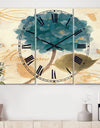 Blue Cottage Flower Hydrangea I - Cottage 3 Panels Oversized Wall CLock