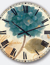 Blue Cottage Flower Hydrangea I - Farmhouse Wall CLock