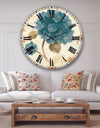 Blue Cottage Flower Hydrangea II - Farmhouse Oversized Wall CLock