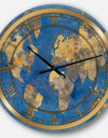 Golden Glam World Map - Glam Wall CLock