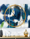 Blue Glam Texture II - Glam 3 Panels Oversized Wall CLock