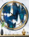 Blue Glam Texture II - Glam Large Wall CLock