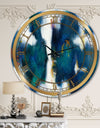 Blue Glam Texture I - Glam Large Wall CLock