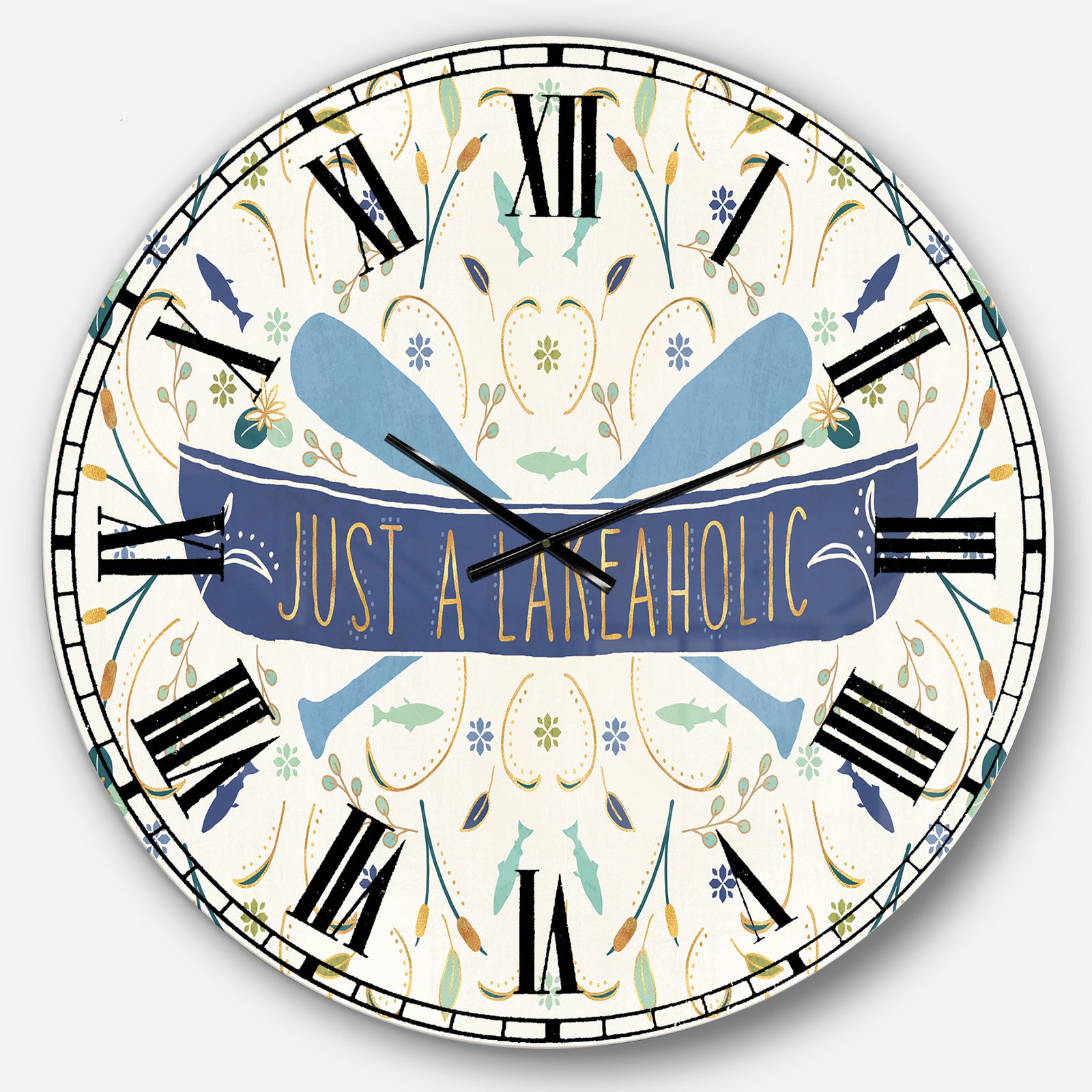Just a Lakeaholic  - Lake House Large Wall CLock