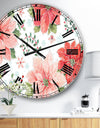 Country Flower snowflakes I - Farmhouse Large Wall CLock