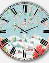 Country Flower snowflakes II - Farmhouse Wall CLock