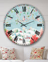 Country Flower snowflakes II - Farmhouse Wall CLock