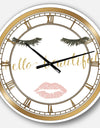 fashion Glam Lips on Gold I - Posh & Luxe Wall CLock