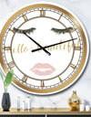 fashion Glam Lips on Gold I - Posh & Luxe Wall CLock