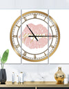 fashion Glam Lips on Gold II - Glam 3 Panels Large Wall CLock