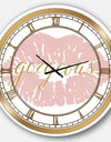 fashion Glam Lips on Gold II - Posh & Luxe Large Wall CLock