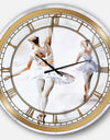 watercolors Ballerinas Dance II - Glam Large Wall CLock