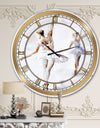 watercolors Ballerinas Dance II - Glam Large Wall CLock