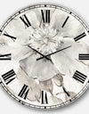 The Gray Barn Jartop 'Indigold Grey Peonies II - Farmhouse Oversized Metal Clock