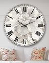 The Gray Barn Jartop 'Indigold Grey Peonies II - Farmhouse Oversized Metal Clock