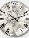 Indigold Grey Peonies III - Farmhouse Large Wall CLock