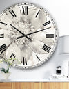 Indigold Grey Peonies III - Farmhouse Large Wall CLock